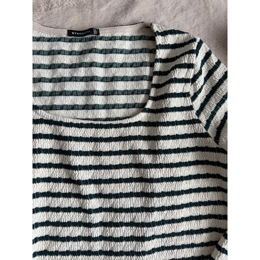 Staccato Green Striped Long Sleeve Top NWOT Size XL - Picture 2 of 4